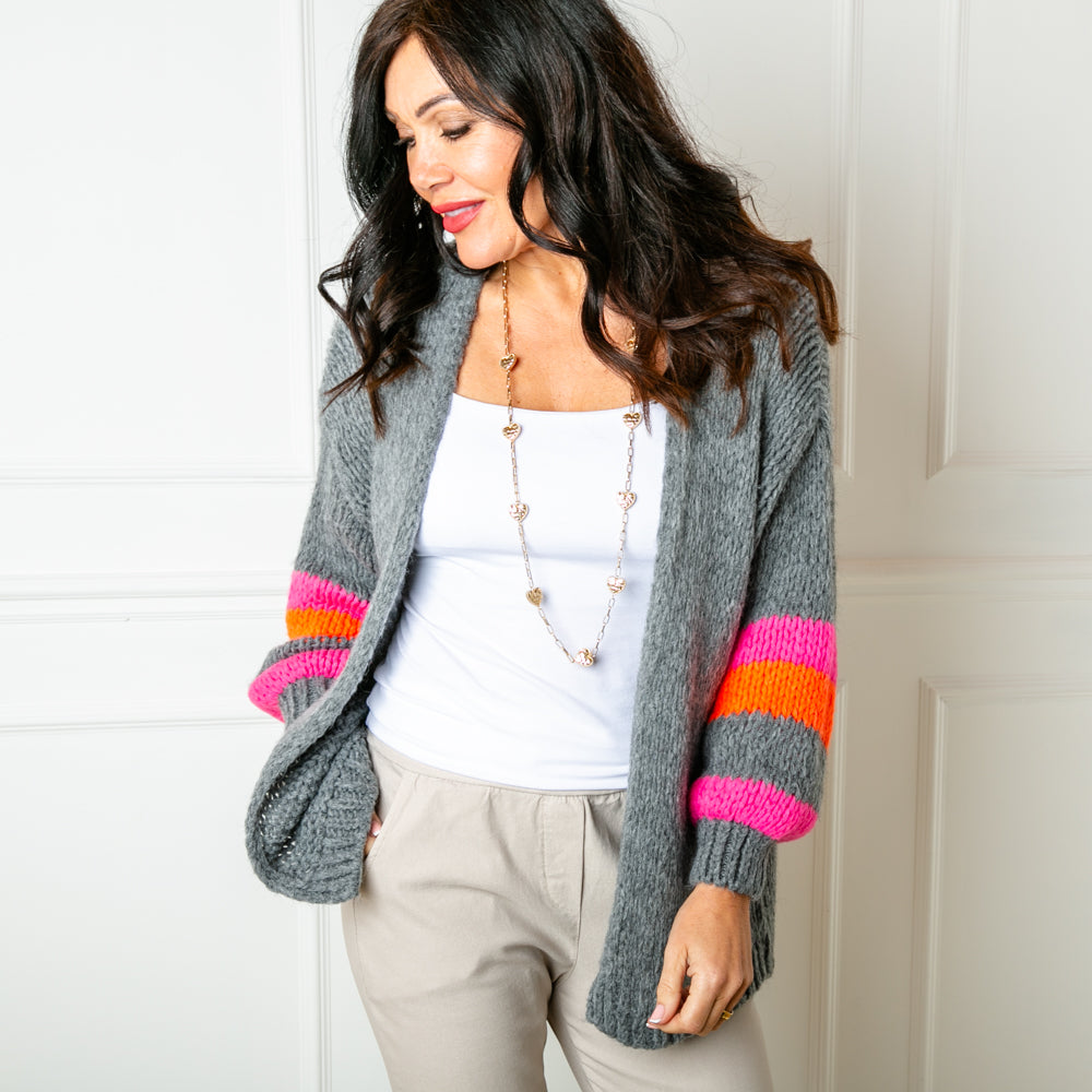 Contrast Stripe Cardigan